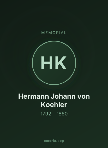 Memorial portrait of Hermann Johann von Koehler