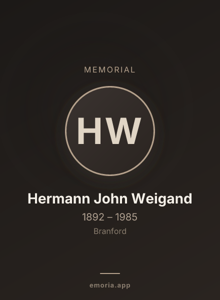 Memorial portrait of Hermann John Weigand