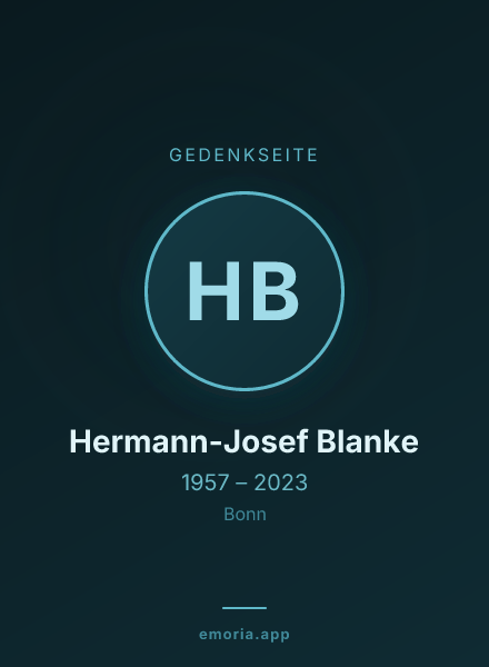 Gedenkportrait von Hermann-Josef Blanke