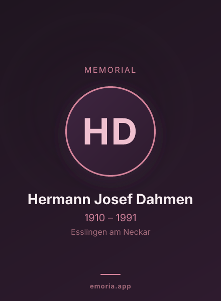 Memorial portrait of Hermann Josef Dahmen