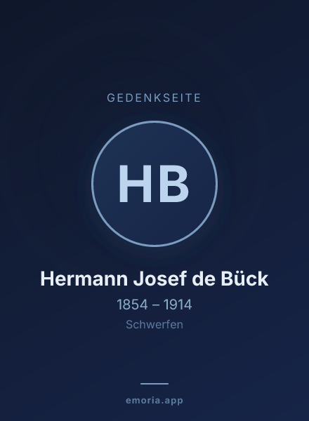 Gedenkportrait von Hermann Josef de Bück
