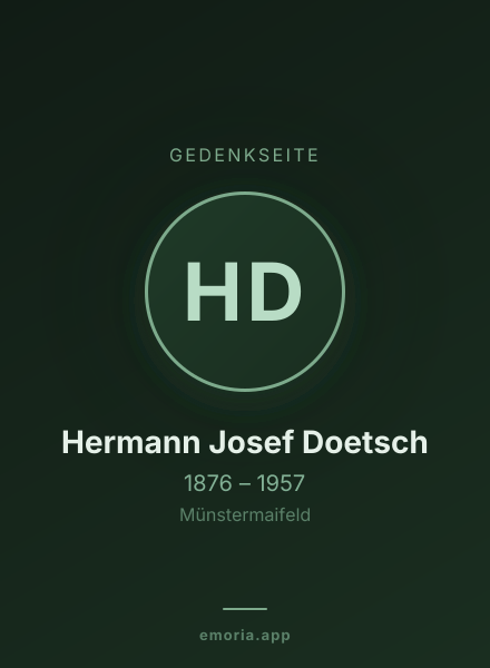 Gedenkportrait von Hermann Josef Doetsch