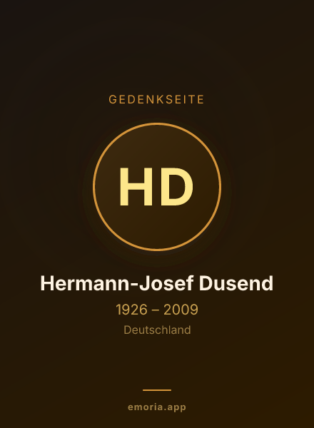 Gedenkportrait von Hermann-Josef Dusend