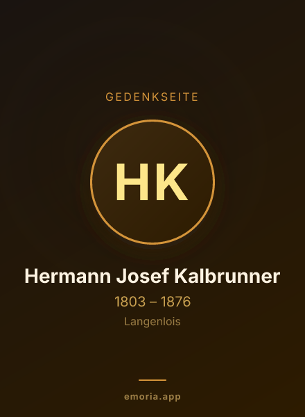 Gedenkportrait von Hermann Josef Kalbrunner