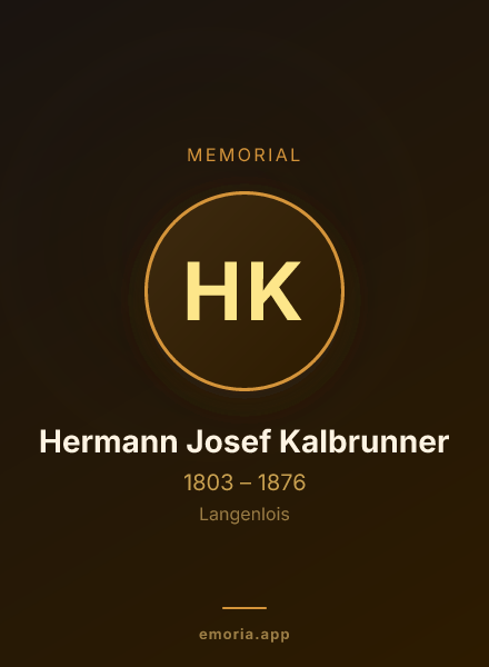 Memorial portrait of Hermann Josef Kalbrunner