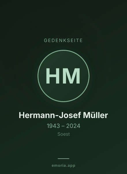 Gedenkportrait von Hermann-Josef Müller
