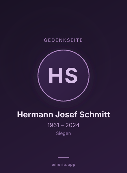 Gedenkportrait von Hermann Josef Schmitt