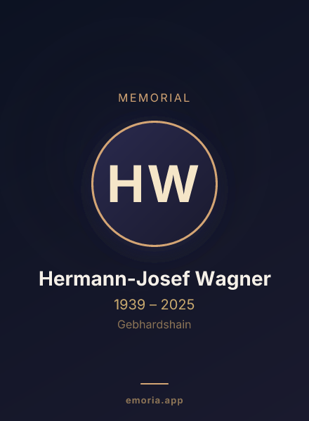 Memorial portrait of Hermann-Josef Wagner
