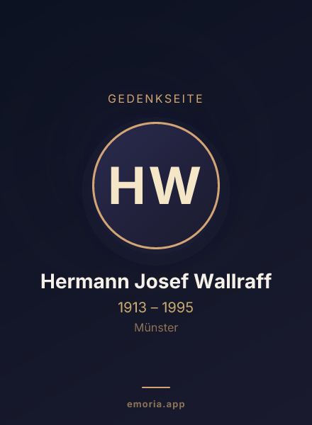 Gedenkportrait von Hermann Josef Wallraff