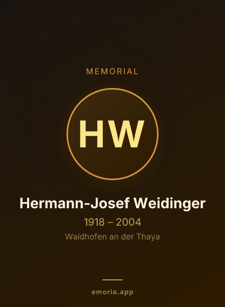Memorial portrait of Hermann-Josef Weidinger