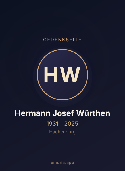 Gedenkportrait von Hermann Josef Würthen
