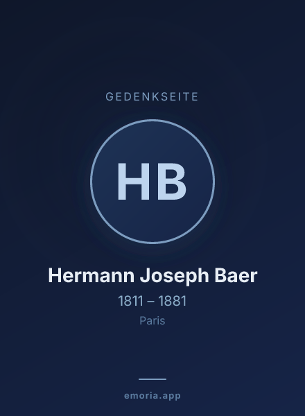 Gedenkportrait von Hermann Joseph Baer