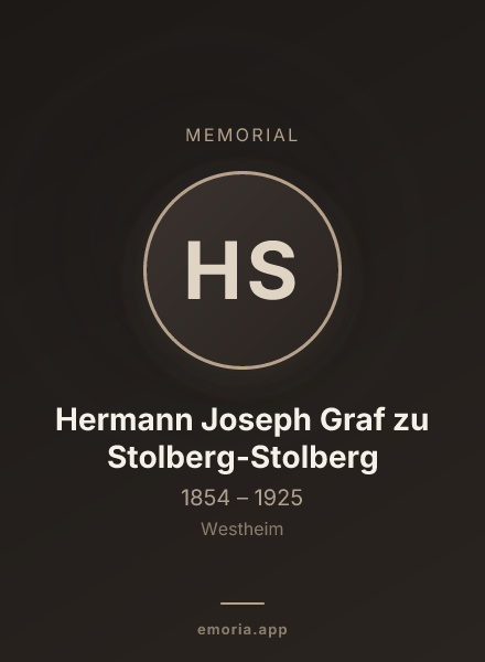 Memorial portrait of Hermann Joseph Graf zu Stolberg-Stolberg