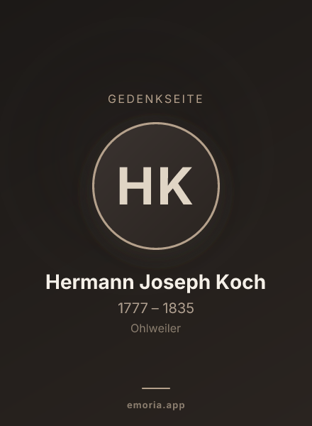 Gedenkportrait von Hermann Joseph Koch