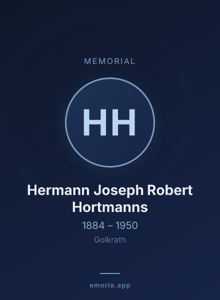 Memorial portrait of Hermann Joseph Robert Hortmanns