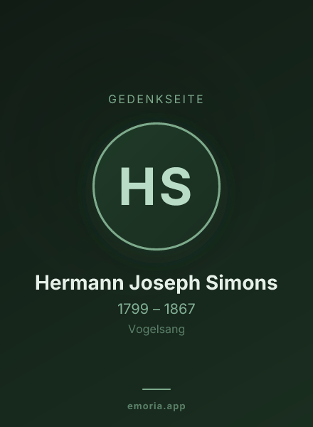 Gedenkportrait von Hermann Joseph Simons