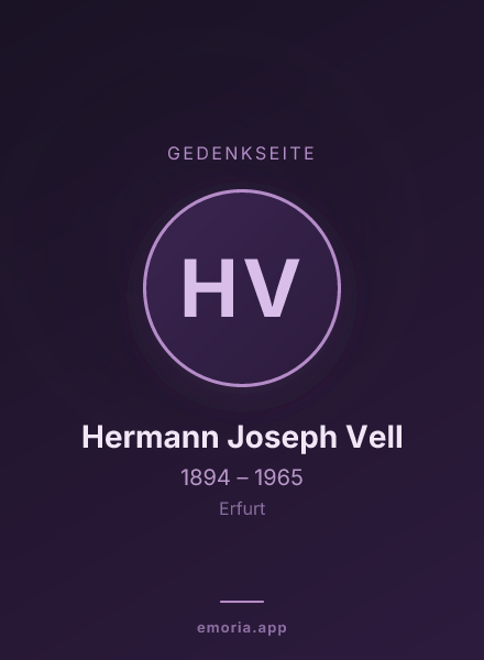 Gedenkportrait von Hermann Joseph Vell
