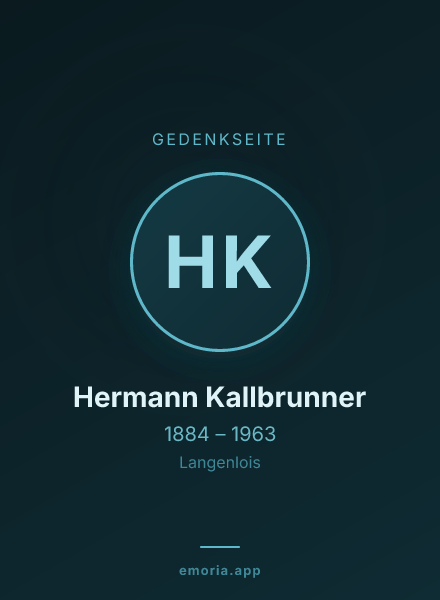 Gedenkportrait von Hermann Kallbrunner