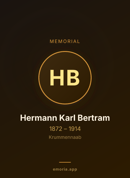 Memorial portrait of Hermann Karl Bertram