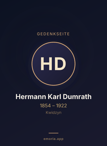 Gedenkportrait von Hermann Karl Dumrath