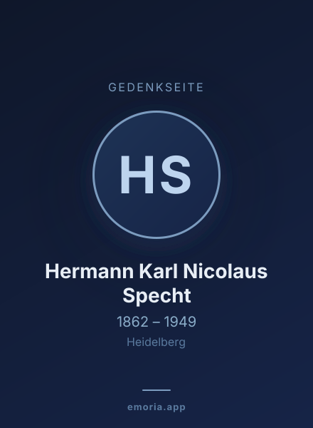 Gedenkportrait von Hermann Karl Nicolaus Specht