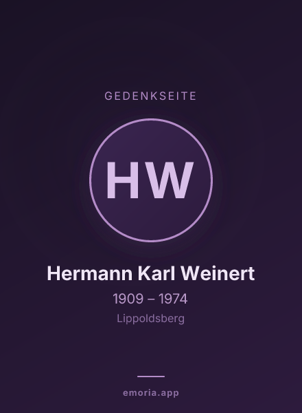 Gedenkportrait von Hermann Karl Weinert