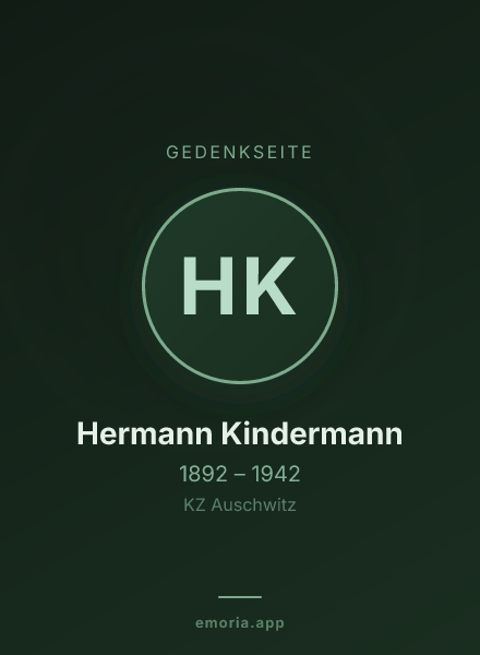Gedenkportrait von Hermann Kindermann
