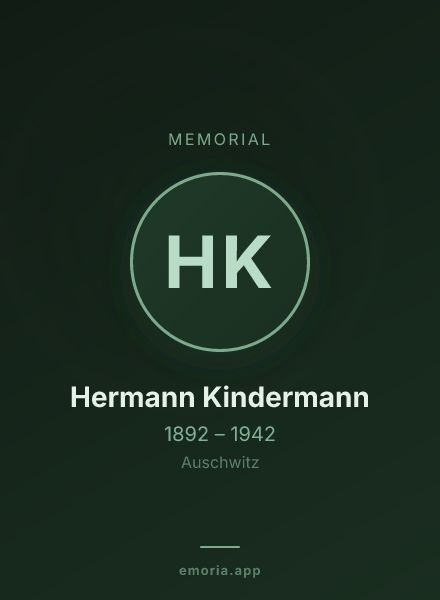 Memorial portrait of Hermann Kindermann