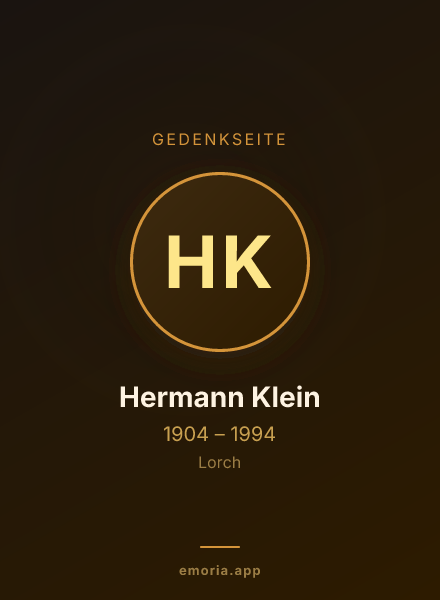 Gedenkportrait von Hermann Klein