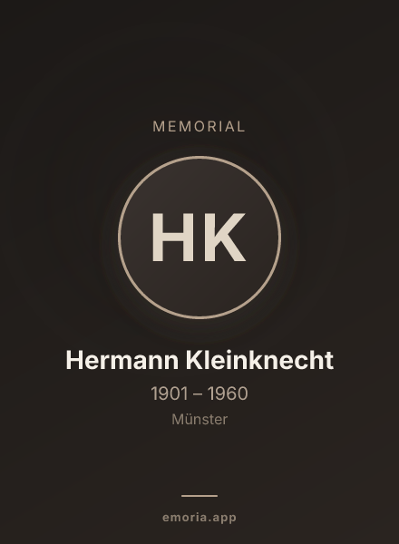 Memorial portrait of Hermann Kleinknecht