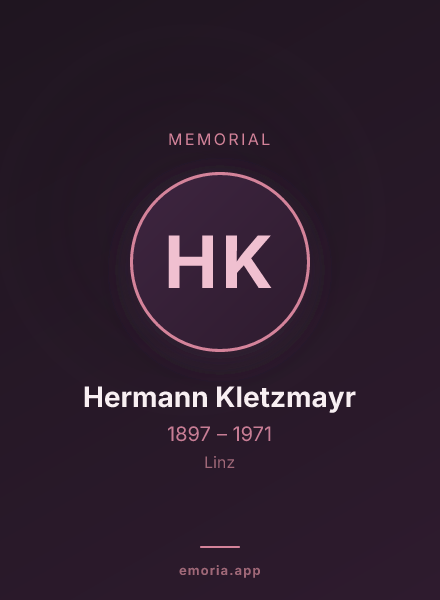 Memorial portrait of Hermann Kletzmayr