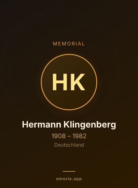 Memorial portrait of Hermann Klingenberg