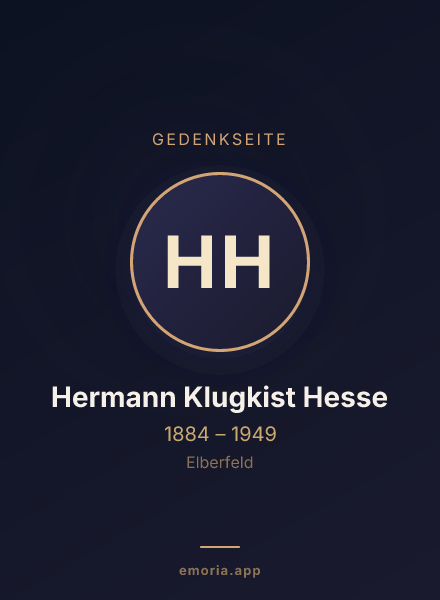 Gedenkportrait von Hermann Klugkist Hesse
