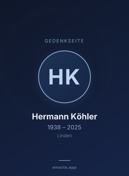 Gedenkportrait von Hermann Köhler
