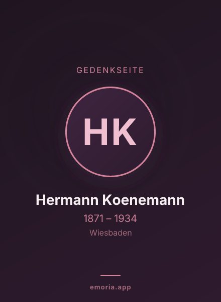 Gedenkportrait von Hermann Koenemann