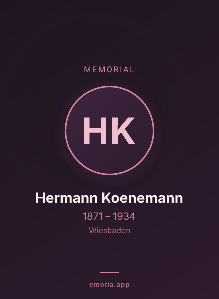 Memorial portrait of Hermann Koenemann