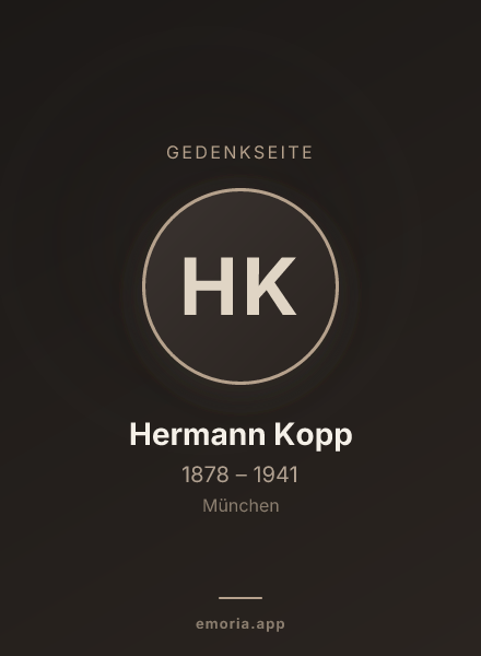 Gedenkportrait von Hermann Kopp