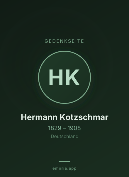 Gedenkportrait von Hermann Kotzschmar