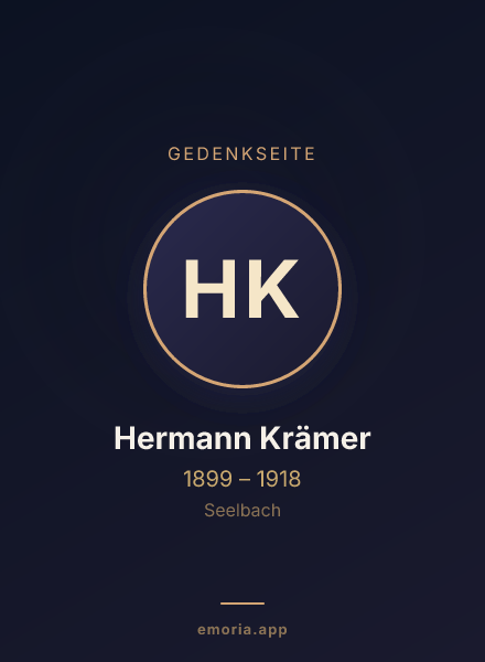 Gedenkportrait von Hermann Krämer
