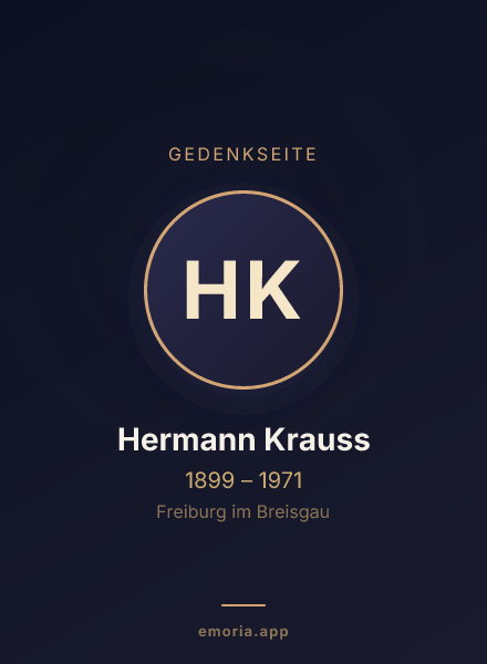 Gedenkportrait von Hermann Krauss