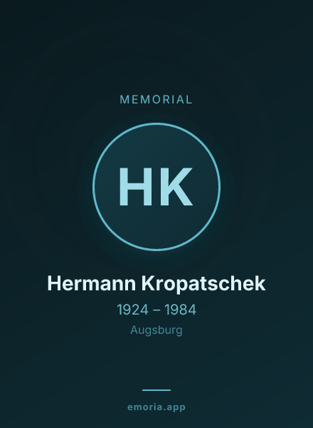 Memorial portrait of Hermann Kropatschek