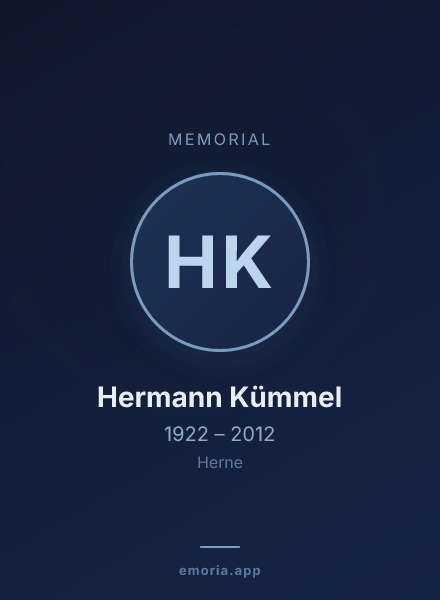 Memorial portrait of Hermann Kümmel