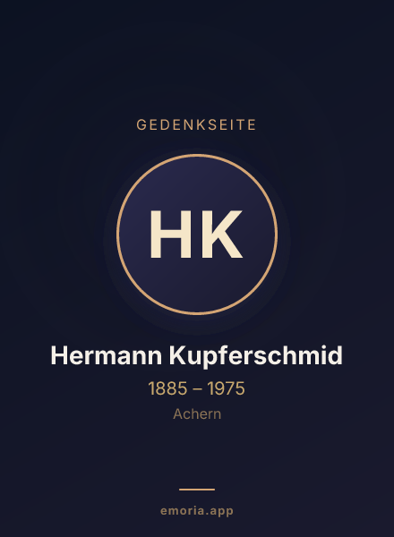 Gedenkportrait von Hermann Kupferschmid