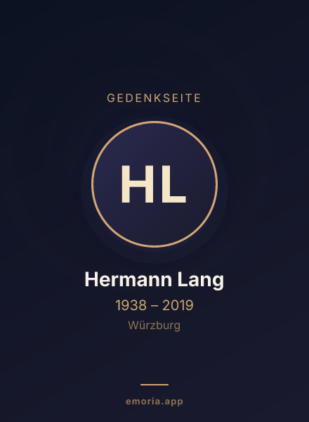 Gedenkportrait von Hermann Lang