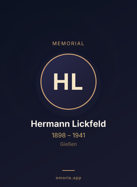 Memorial portrait of Hermann Lickfeld