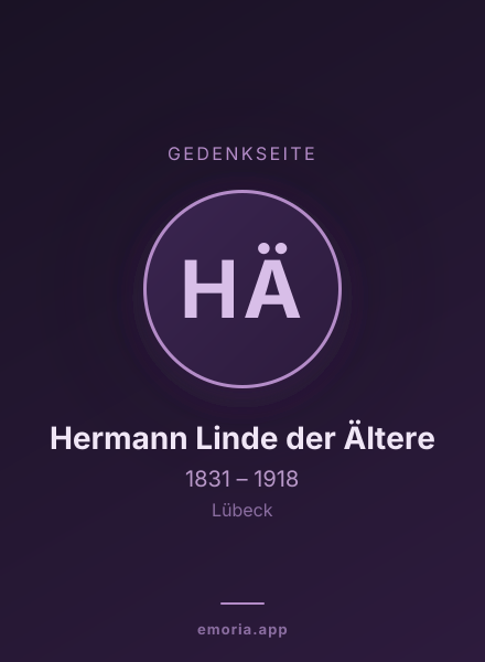 Gedenkportrait von Hermann Linde der Ältere
