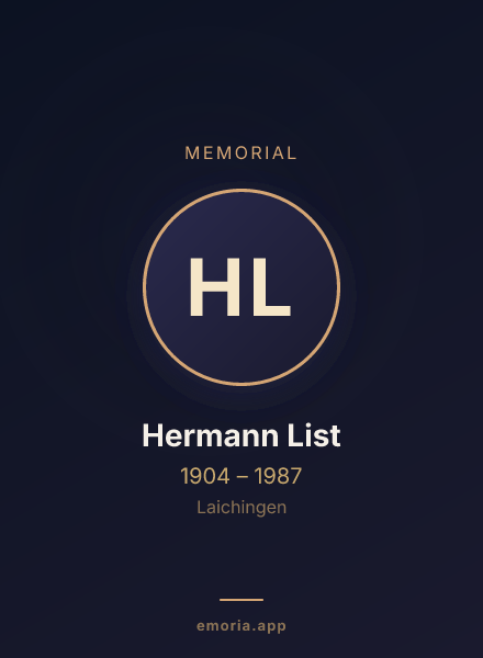 Memorial portrait of Hermann List
