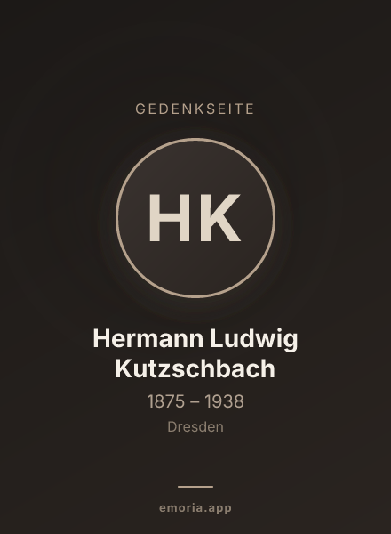 Gedenkportrait von Hermann Ludwig Kutzschbach