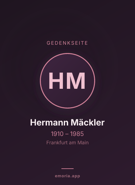Gedenkportrait von Hermann Mäckler