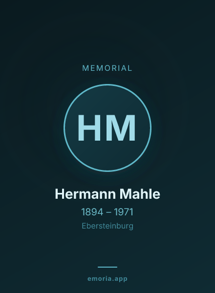 Memorial portrait of Hermann Mahle